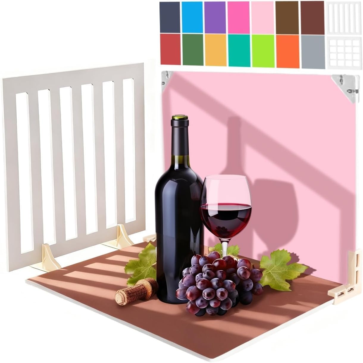EMART Photography Background Set 42x29cm,14 Double Sided Background Papers and 2 Photography Windows,Suitable For Food,Jewellery, Skin Care Products and Small Product Photography