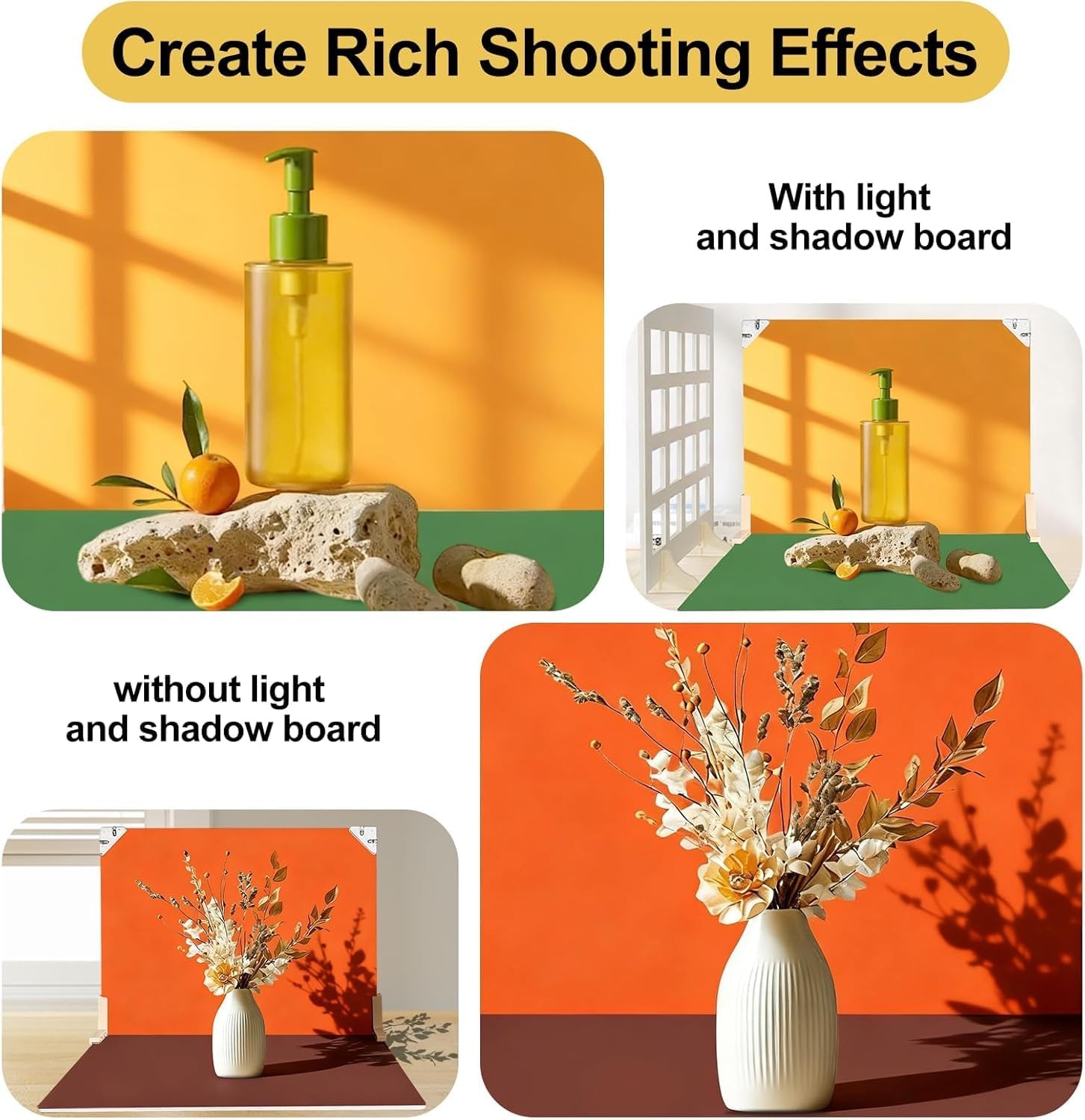 EMART Photography Background Set 42x29cm,14 Double Sided Background Papers and 2 Photography Windows,Suitable For Food,Jewellery, Skin Care Products and Small Product Photography