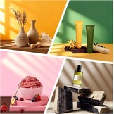 EMART Photography Background Set 42x29cm,14 Double Sided Background Papers and 2 Photography Windows,Suitable For Food,Jewellery, Skin Care Products and Small Product Photography