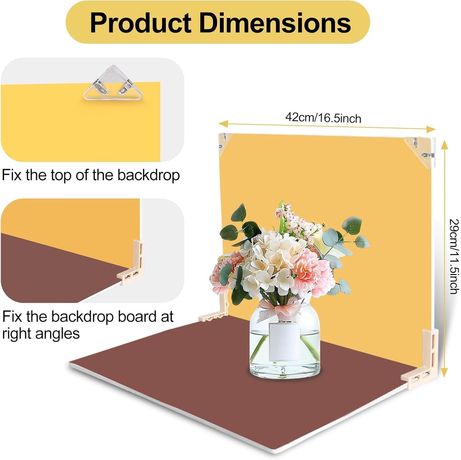 EMART Photography Background Set 42x29cm,14 Double Sided Background Papers and 2 Photography Windows,Suitable For Food,Jewellery, Skin Care Products and Small Product Photography