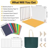EMART Photography Background Set 42x29cm,14 Double Sided Background Papers and 2 Photography Windows,Suitable For Food,Jewellery, Skin Care Products and Small Product Photography