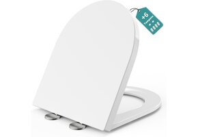 D-vorm WC-bril 46x36.5cm | Softclose | Duroplast Wit | 36% Korting