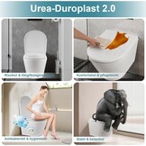 WC Sitz Lange D Form 460x365 mm, Toilettendeckel mit Absenkautomatik D Form, Weiß WC Deckel, Klositz Duroplast, Toilettensitze Soft Close, Toilettenbrille Leise Schließend, Stabile Klobrille