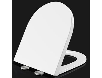 Toiletdeksel met softclosemechanisme, 460 x 360 mm, D-vormig