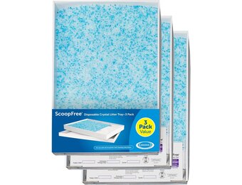 PetSafe ScoopFree Vervangende Blauwe Kristallen Kattenbak - Geurcontrole, Stofvrij, Lekvrij - 3-Pack