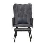 Leren Fauteuil met Voetensteun - Grijs - 75% Korting