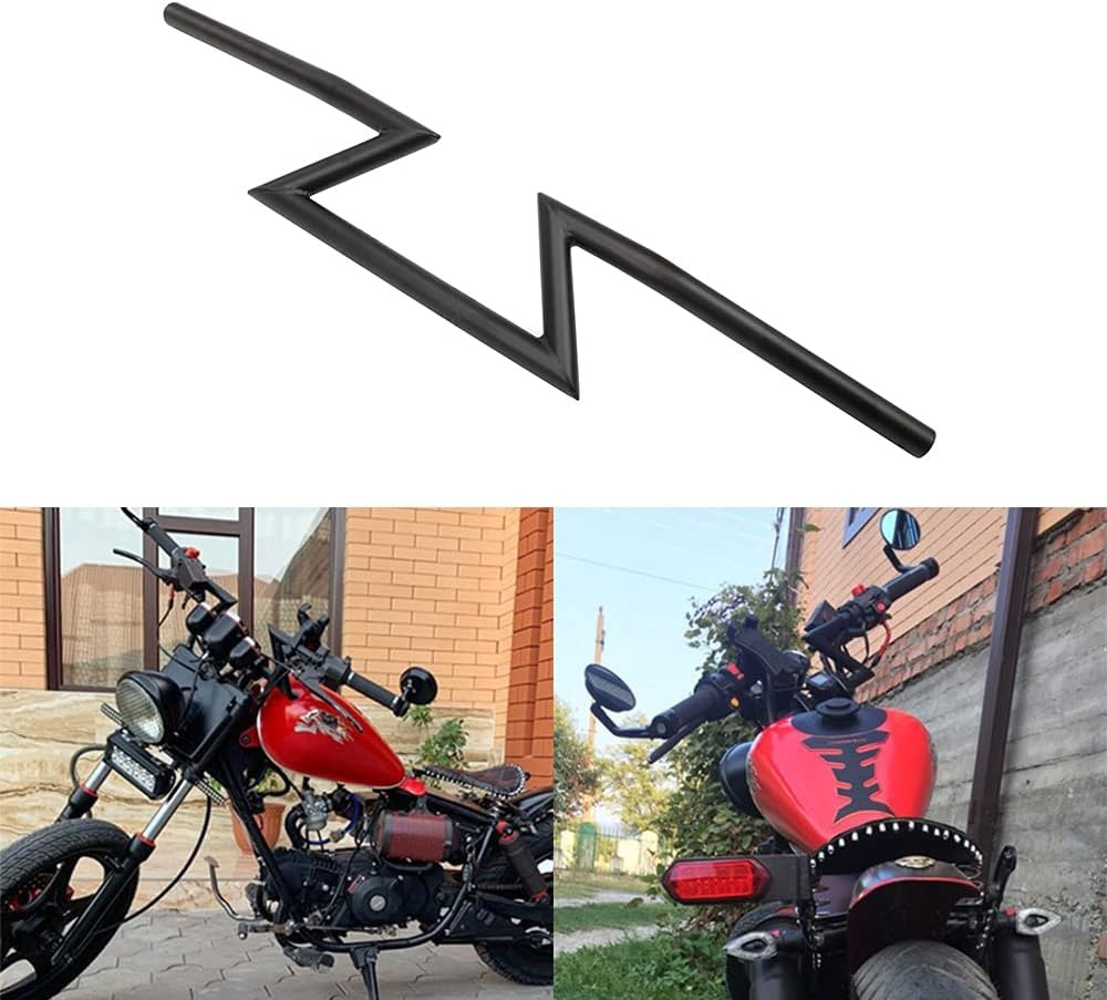 Motorfiets Stuur Z Bars 25mm 7/8 "Drag Stuur Universele Voor Sportster Cruiser XL 883 1200 Custom Chopper Softail Dyna Street Bob Zwart