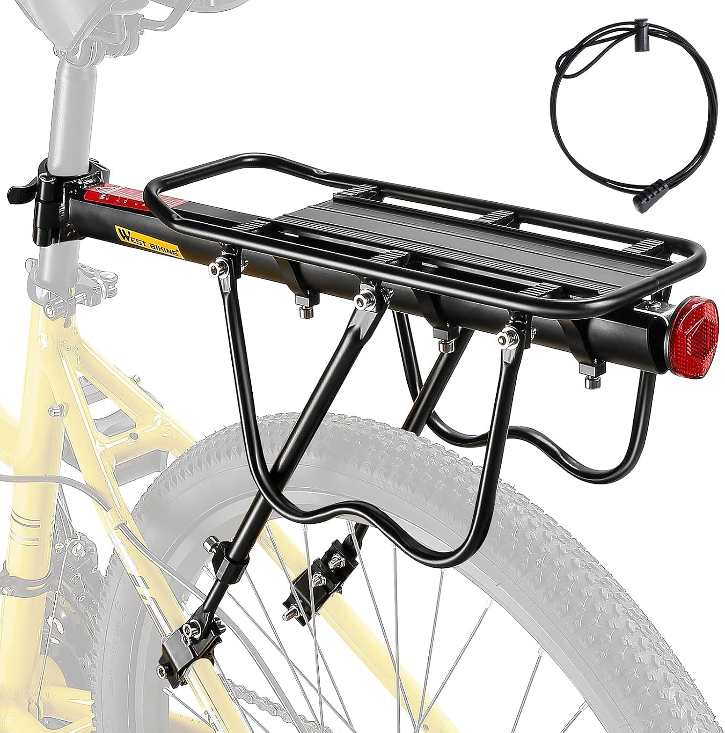West Biking MTB Bagagedrager Aluminium - Zwart - Verstelbaar tot 50 kg