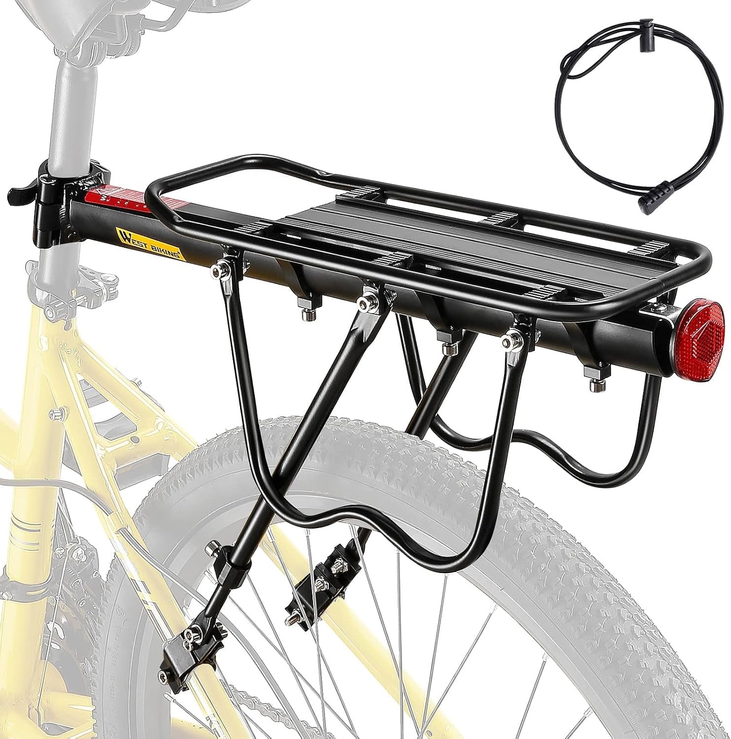 West Biking MTB Bagagedrager Aluminium - Zwart - Verstelbaar tot 50 kg