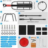 West Biking MTB Bagagedrager Aluminium - Zwart - Verstelbaar tot 50 kg