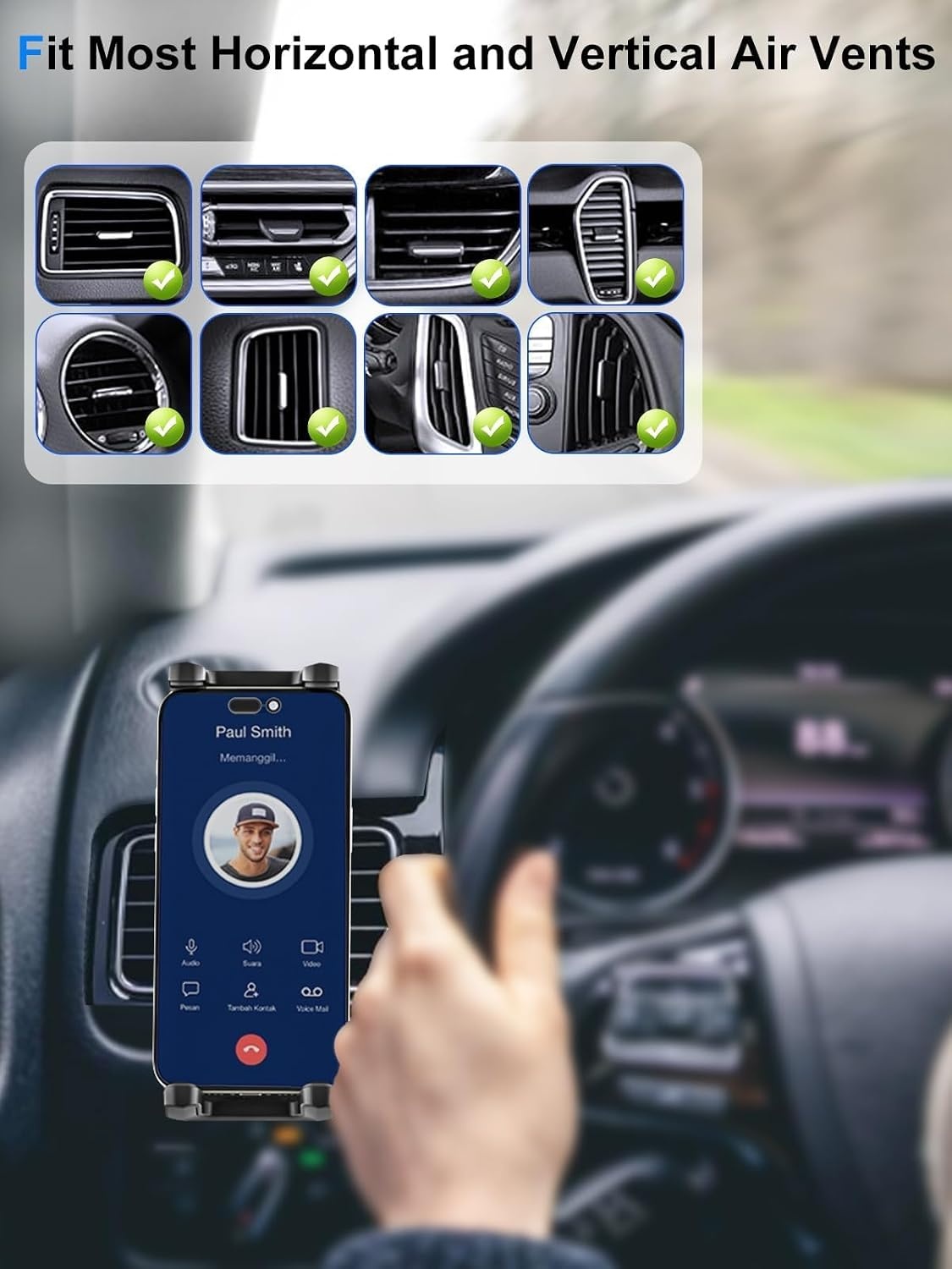 Universele Tablet Houder voor Auto - Ventilatierooster - 360° Draaibaar - Zwart - Geschikt voor 6-17 inch
