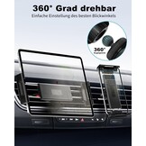 Universele Tablet Houder voor Auto - Ventilatierooster - 360° Draaibaar - Zwart - Geschikt voor 6-17 inch
