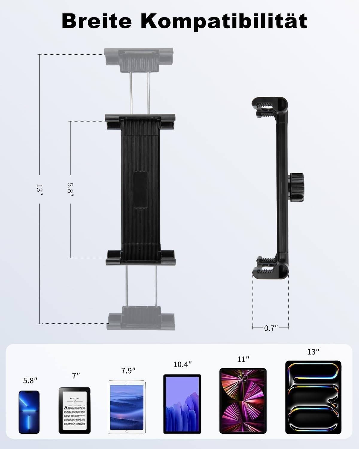Universele Tablet Houder voor Auto - Ventilatierooster - 360° Draaibaar - Zwart - Geschikt voor 6-17 inch