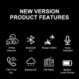 BETOWEY BT-S3 Bluetooth Motor Intercom Headset - Zwart - 1 Set