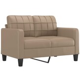 vidaXL Tweezitsbank 120 cm kunstleer cappuccinokleurig