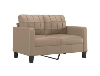 vidaXL Tweezitsbank 120 cm kunstleer cappuccinokleurig