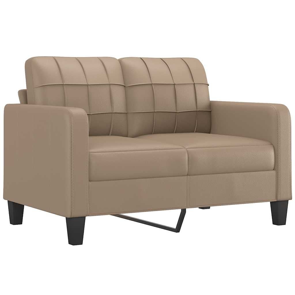 vidaXL Tweezitsbank 120 cm kunstleer cappuccinokleurig