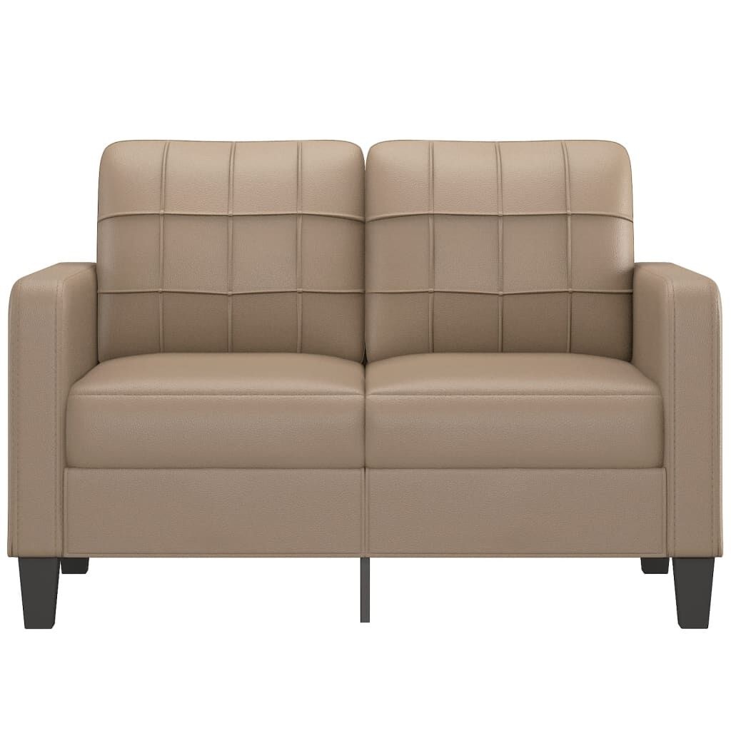 vidaXL Tweezitsbank 120 cm kunstleer cappuccinokleurig