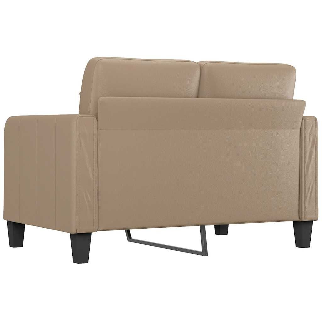 vidaXL Tweezitsbank 120 cm kunstleer cappuccinokleurig