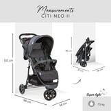 Hauck Citi Neo II Kinderwagen - Caviar/Stone - 3-wieler, opvouwbaar met één hand