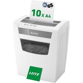 Leitz IQ Home Office Cross Cut Paper Shredder, Shredds up to 12-10 Sheets (70-80gsm), Security Level P4, 23 Litre Collector Container, White, 80090000