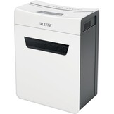 Leitz IQ Home Office Cross Cut Paper Shredder, Shredds up to 12-10 Sheets (70-80gsm), Security Level P4, 23 Litre Collector Container, White, 80090000