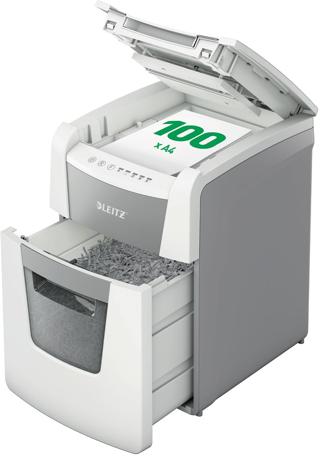 Leitz IQ Home Office Cross Cut Paper Shredder, Shredds up to 12-10 Sheets (70-80gsm), Security Level P4, 23 Litre Collector Container, White, 80090000