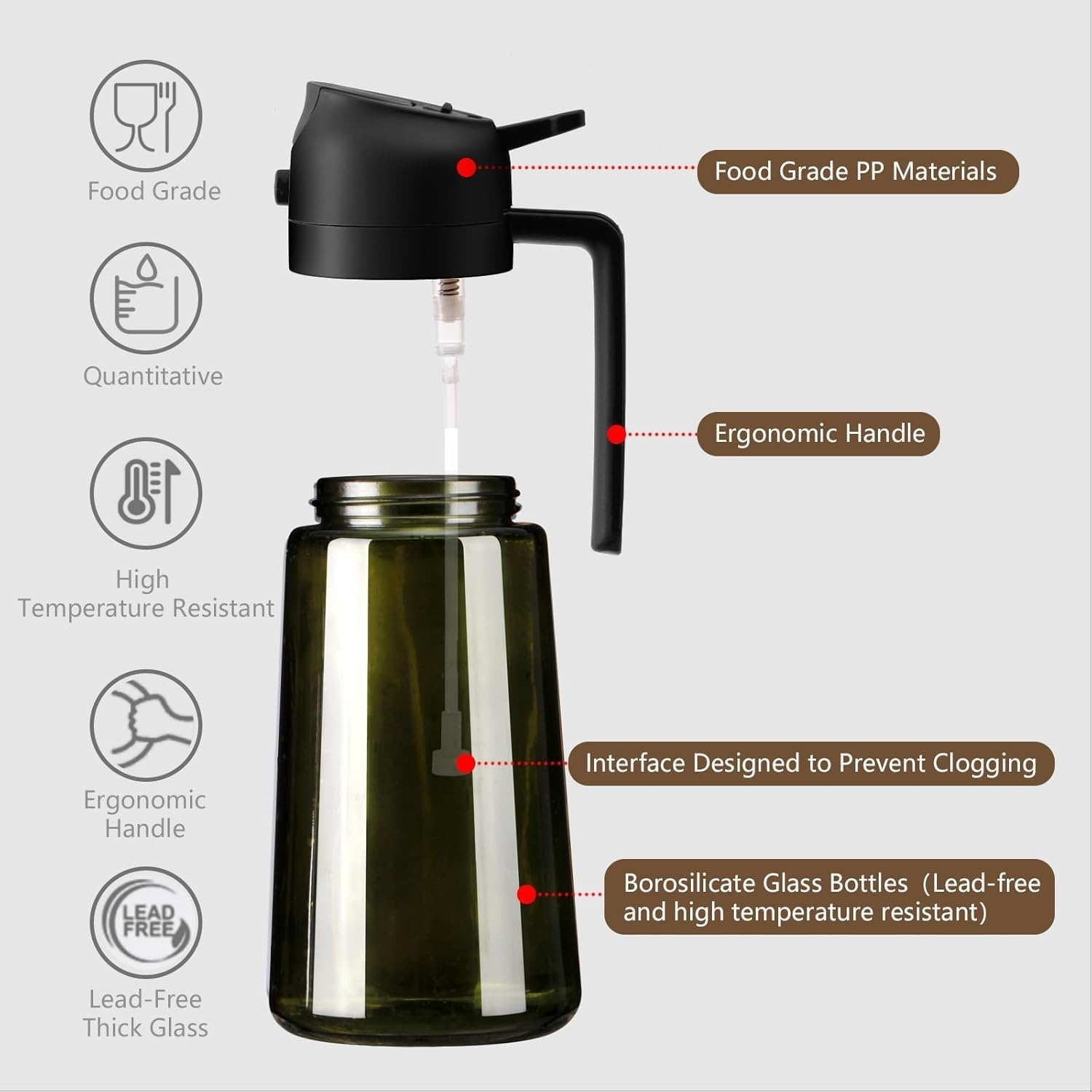 SWEET VIEW 2-in-1 Oliespuit en Dispenser - 470ml - Zwart