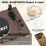 Trynnay Vintage Platenspeler met Bluetooth en Speakers - Walnoothout