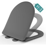 Universele Grijze Duroplast WC-bril (D-vorm) - Softclose & Snel Losmaakbaar - 60% Korting