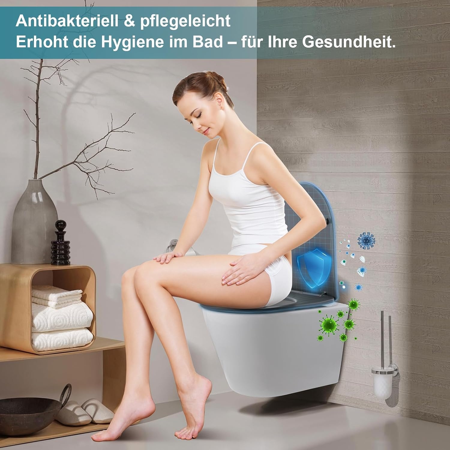 Universele Grijze Duroplast WC-bril (D-vorm) - Softclose & Snel Losmaakbaar - 60% Korting