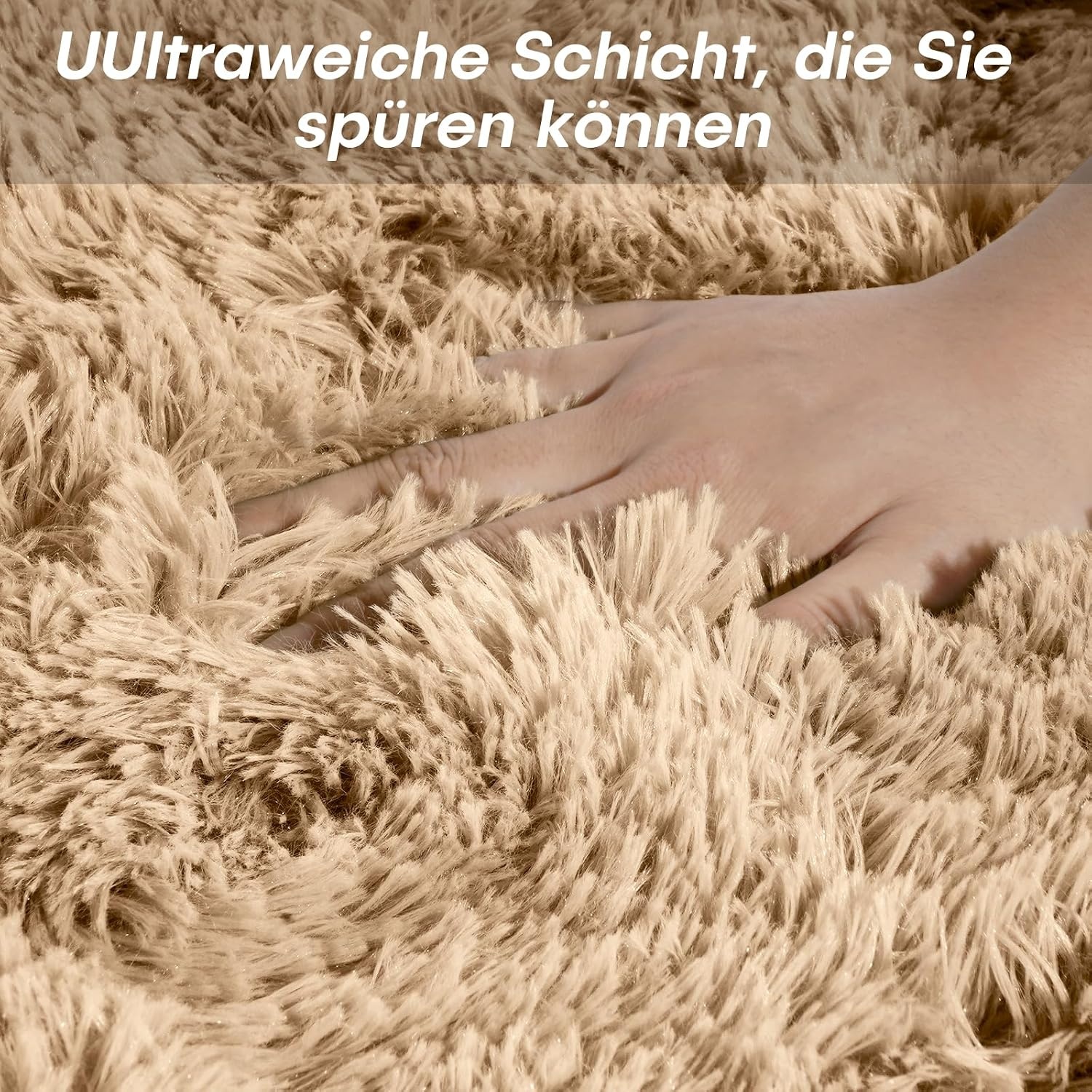 FVVRAX Pluizig hoogpolig tapijt, 120 x 180 cm, Beige, extra zacht shaggy tapijt, antislip, voor woonkamer, slaapkamer, knuffelig vloertapijt voor huisdieren