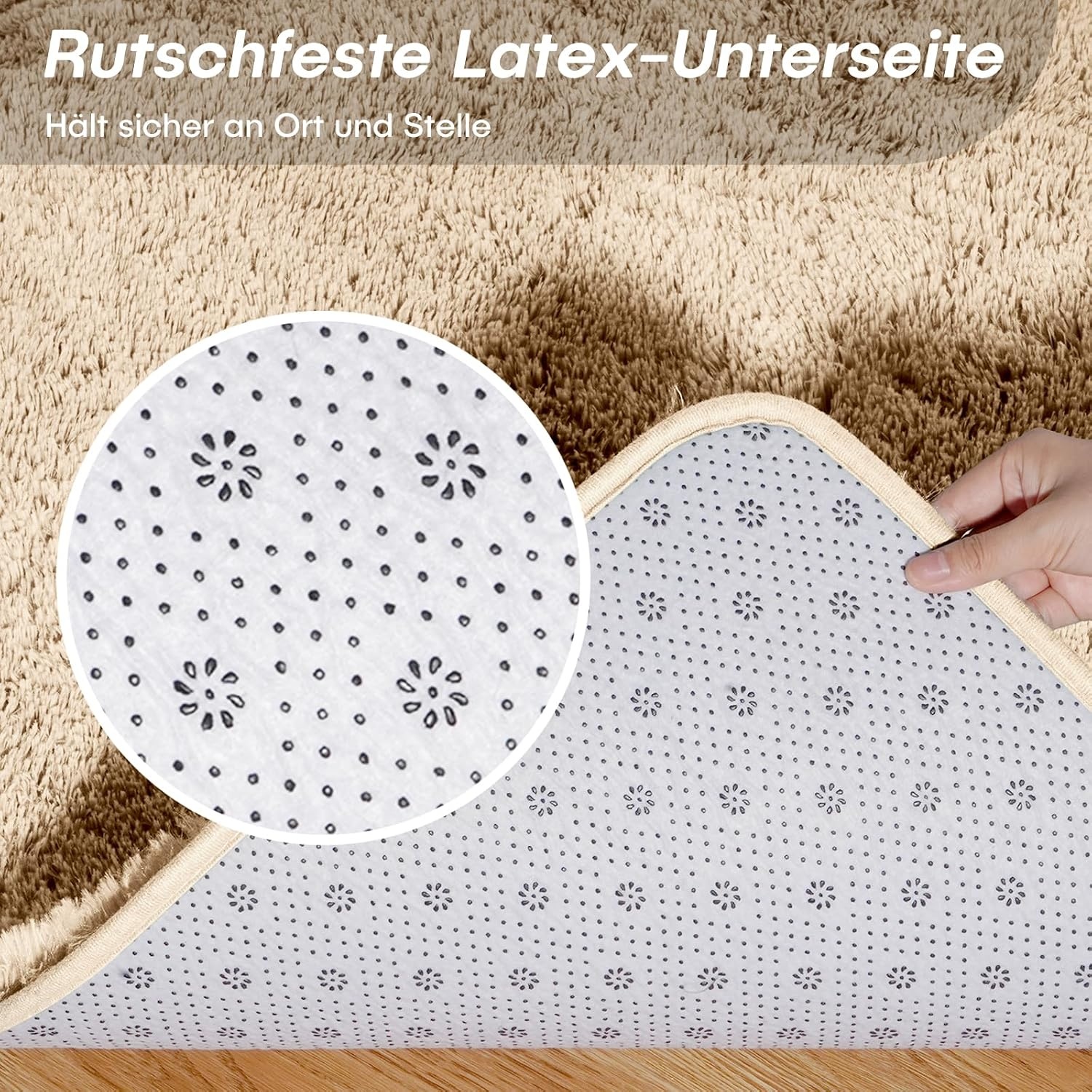FVVRAX Pluizig hoogpolig tapijt, 120 x 180 cm, Beige, extra zacht shaggy tapijt, antislip, voor woonkamer, slaapkamer, knuffelig vloertapijt voor huisdieren