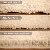 FVVRAX Pluizig hoogpolig tapijt, 120 x 180 cm, Beige, extra zacht shaggy tapijt, antislip, voor woonkamer, slaapkamer, knuffelig vloertapijt voor huisdieren