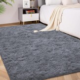 FVVRAX Pluizig hoogpolig tapijt, 120 x 180 cm, Beige, extra zacht shaggy tapijt, antislip, voor woonkamer, slaapkamer, knuffelig vloertapijt voor huisdieren