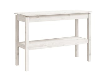 vidaXL Wandtafel 110x40x75 cm massief grenenhout wit