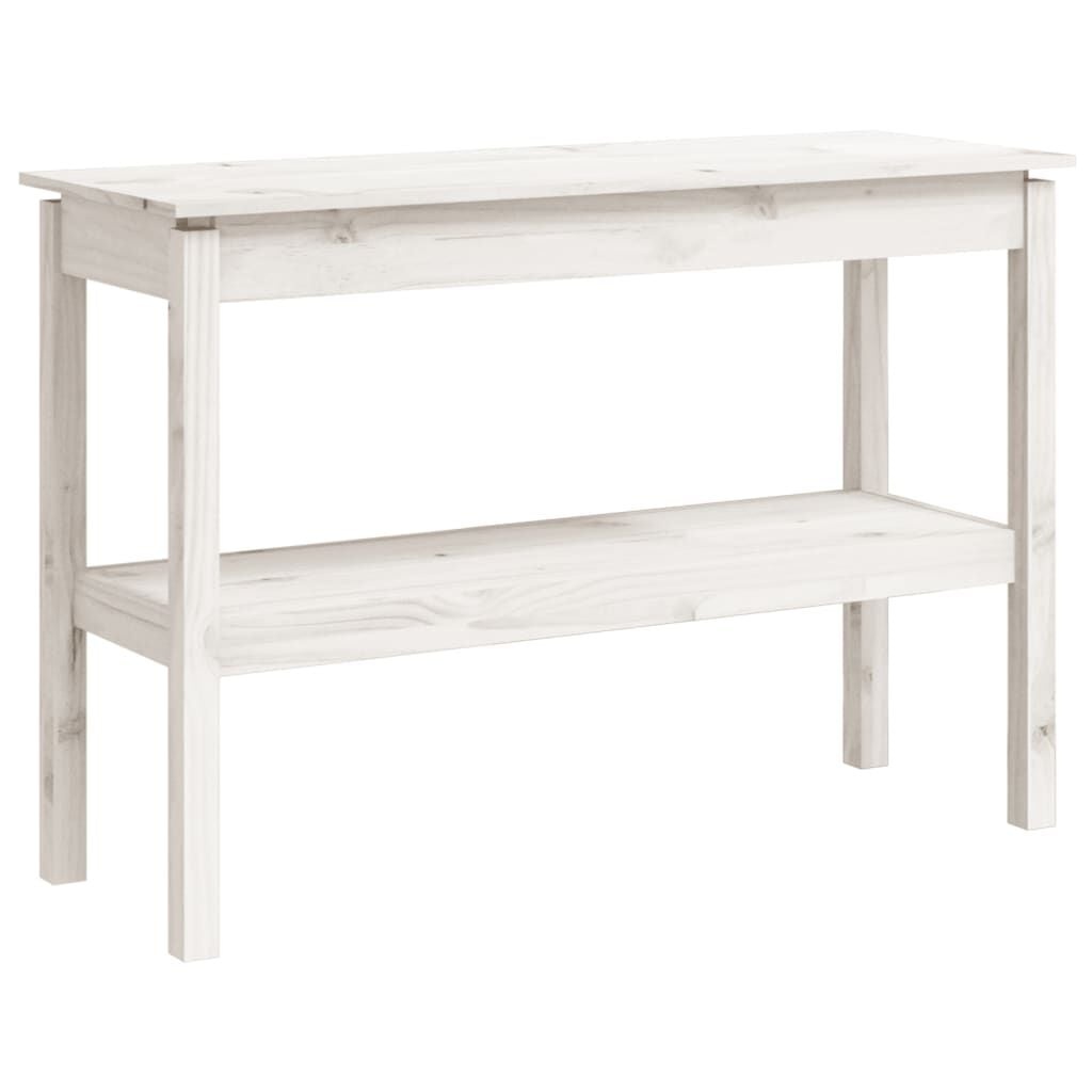 vidaXL Wandtafel 110x40x75 cm massief grenenhout wit