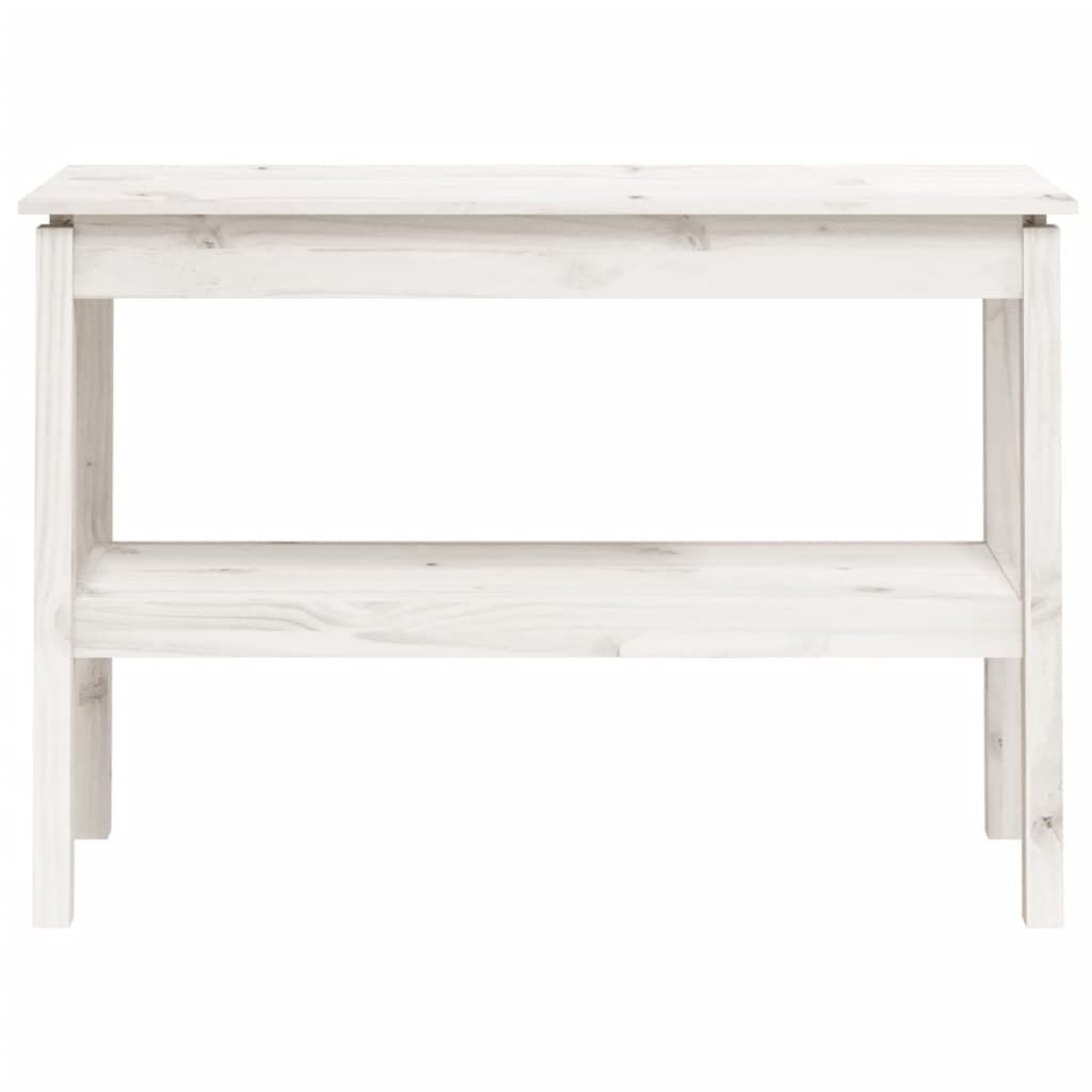 vidaXL Wandtafel 110x40x75 cm massief grenenhout wit