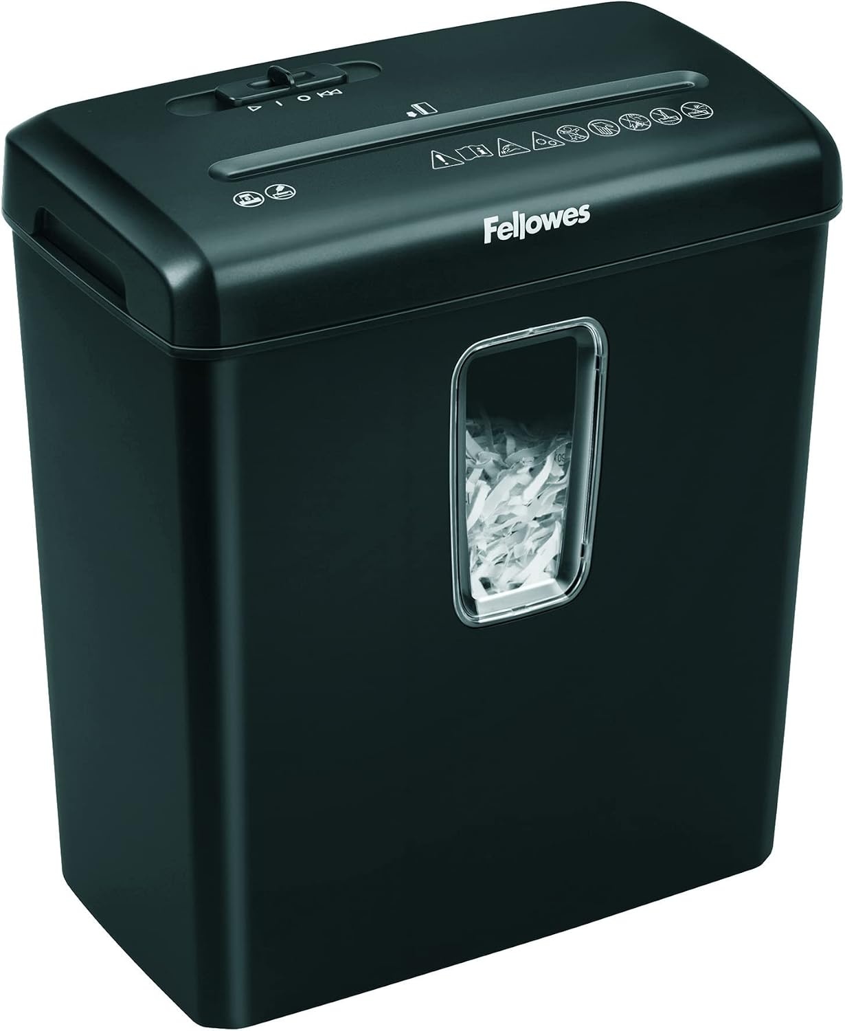 Fellowes Shredder Powershred FS-6C - 6 vel kruisgesneden papiervernietiger voor thuisgebruik - persoonlijke en kantoorpapiervernietiger - 15 liter emmer - veiligheidsniveau P-4 - zwart