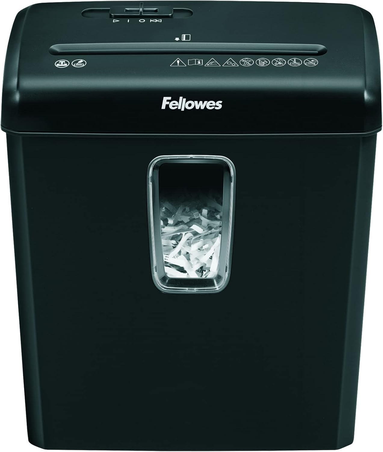 Fellowes Shredder Powershred FS-6C - 6 vel kruisgesneden papiervernietiger voor thuisgebruik - persoonlijke en kantoorpapiervernietiger - 15 liter emmer - veiligheidsniveau P-4 - zwart