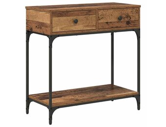 vidaXL Wandtafel met lade Oud hout 75 x 34.5 x 75 cm Bewerkt hout