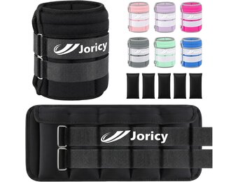JORICY Verstelbare Enkelgewichten en Polsgewichten - 2 kg Set - Zwart
