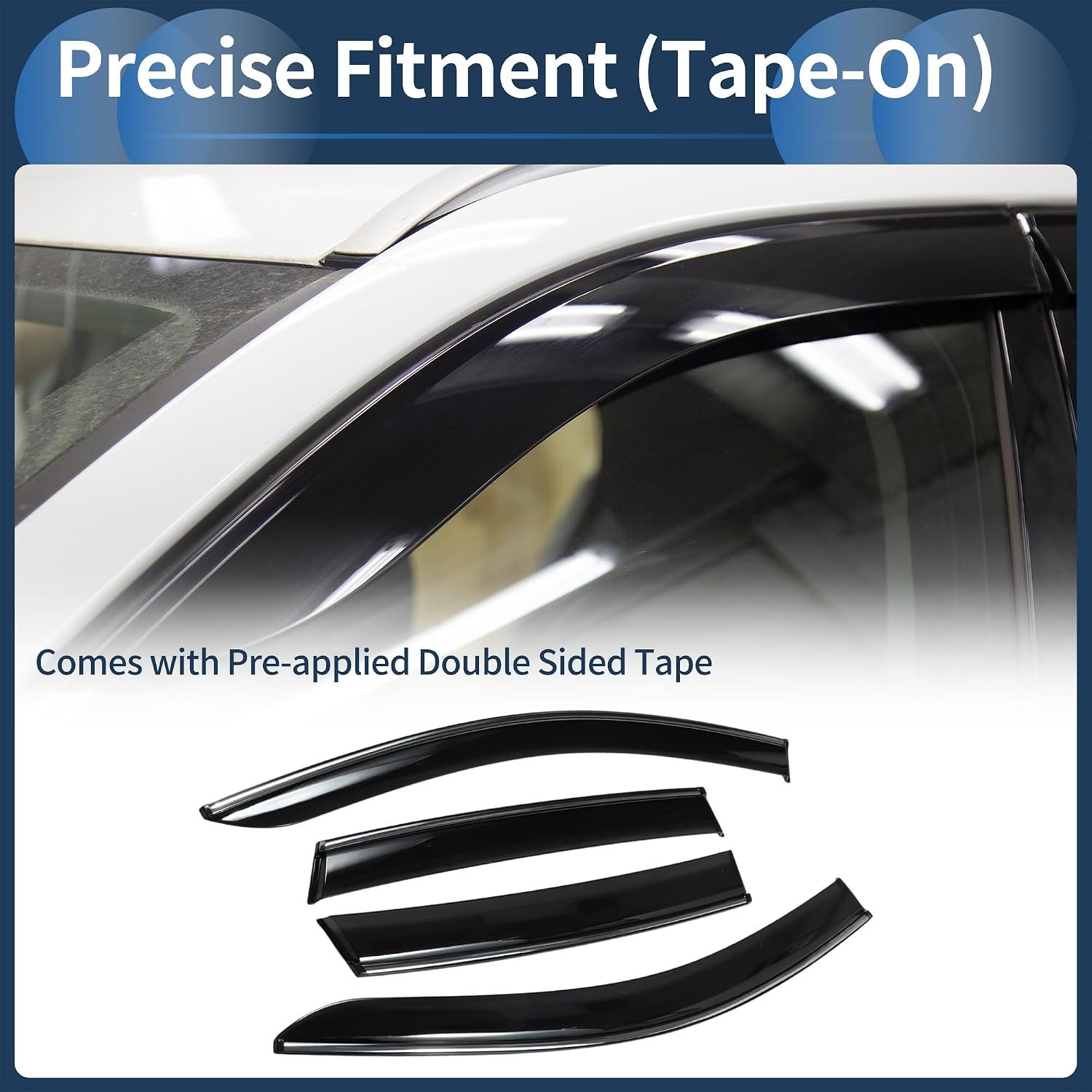 Window Deflectors Side Tape-On voor Honda CR-V 2007 Zwarte Regenbeschermers
