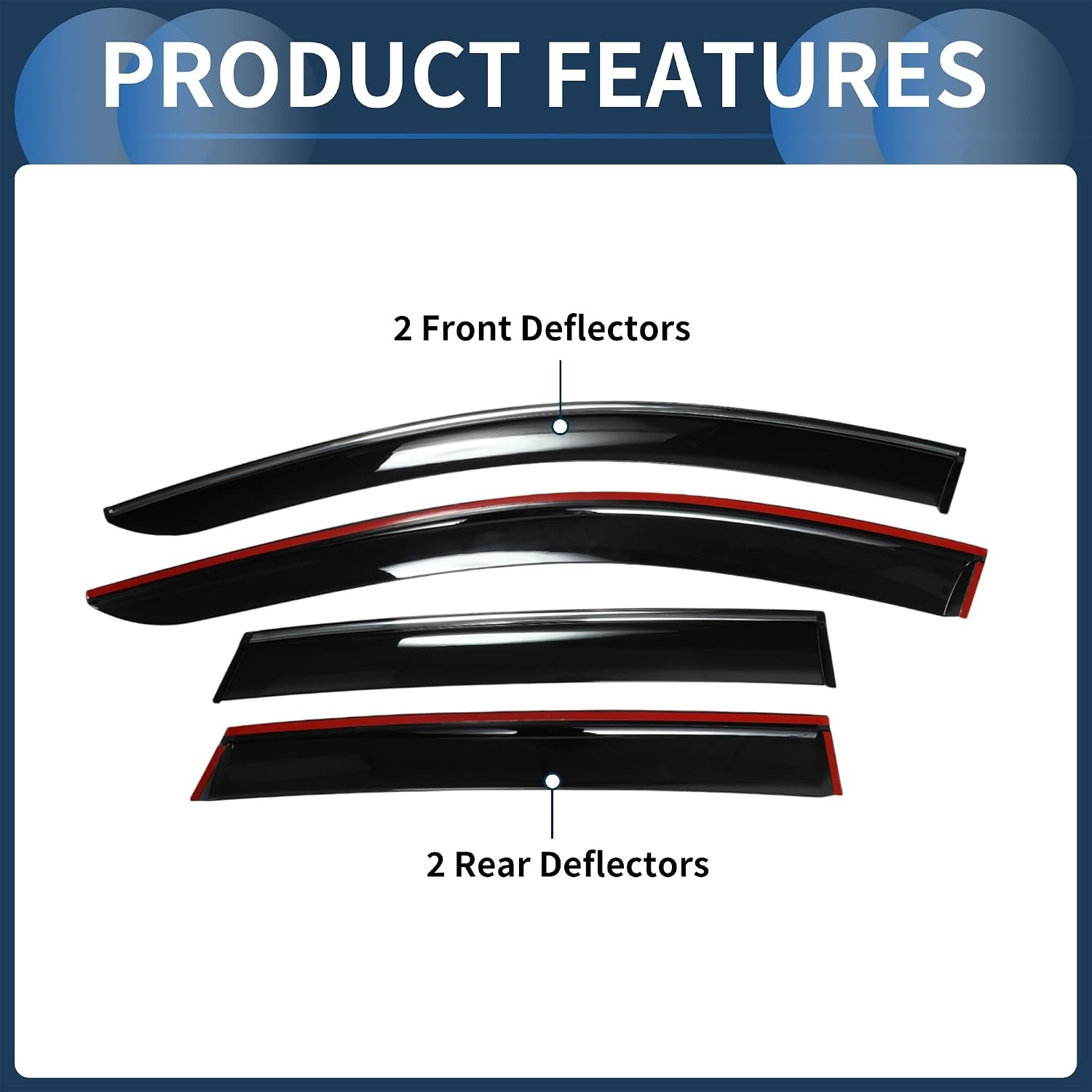 Window Deflectors Side Tape-On voor Honda CR-V 2007 Zwarte Regenbeschermers