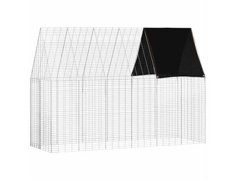 vidaXL Konijnenkooi Zilver 300 x 100 x 210 cm Gegalvaniseerd staal