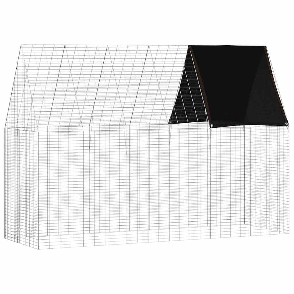 vidaXL Konijnenkooi Zilver 300 x 100 x 210 cm Gegalvaniseerd staal