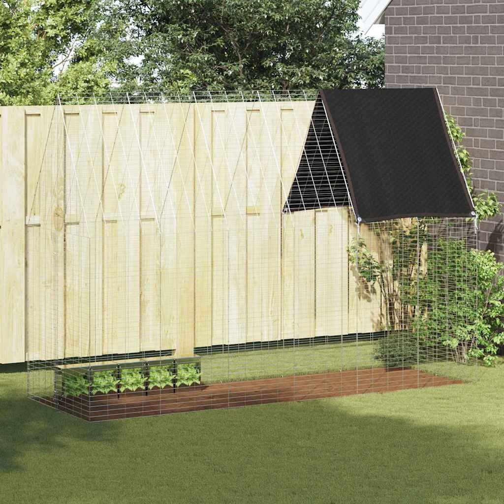 vidaXL Konijnenkooi Zilver 300 x 100 x 210 cm Gegalvaniseerd staal