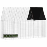 vidaXL Konijnenkooi Zilver 300 x 100 x 210 cm Gegalvaniseerd staal