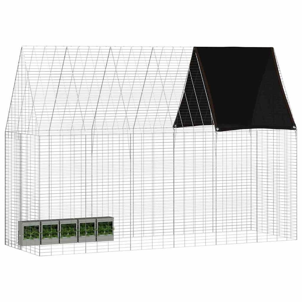 vidaXL Konijnenkooi Zilver 300 x 100 x 210 cm Gegalvaniseerd staal