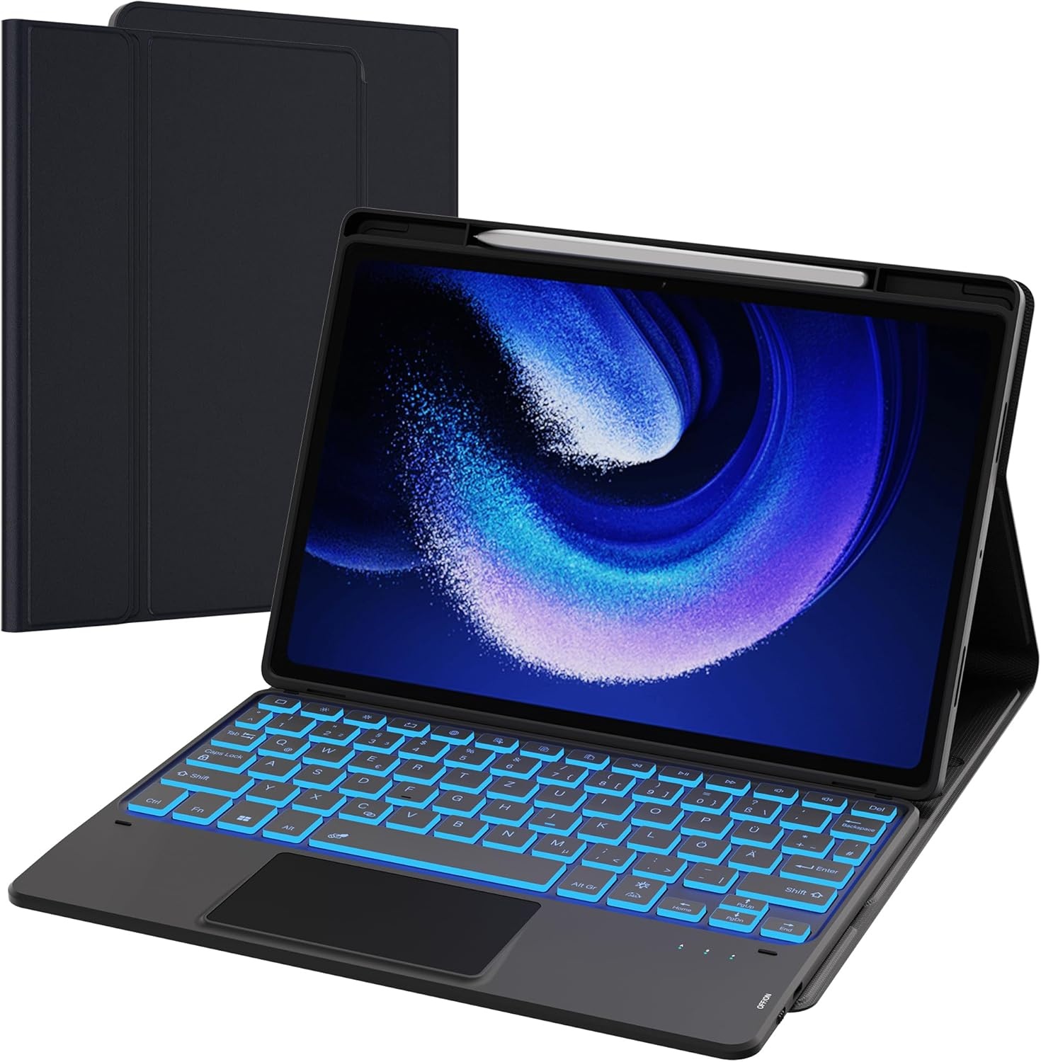 Toetsenbordhoes QWERTZ voor Xiaomi Pad 6/Pro 11" met Touchpad & Penhouder - Zwart (60% Korting)